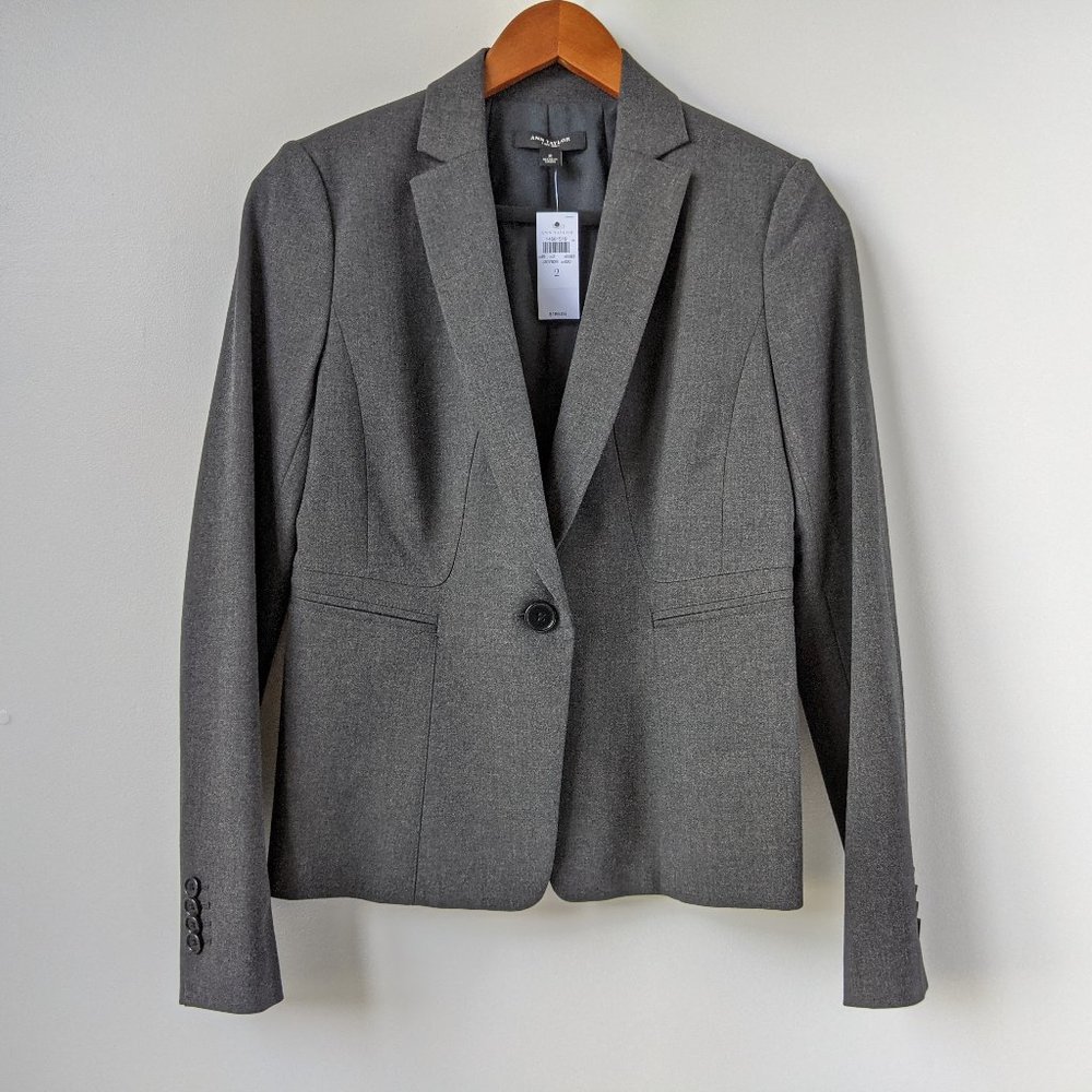 Ann Taylor Charcoal Gray Fitted Blazer